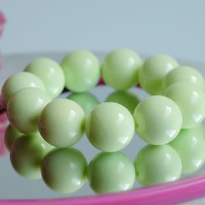 20mm Lemon Chrysoprase Beaded Stretch Gemstone Bracelet Creativity, Self-Love, Harmonizes Relationships