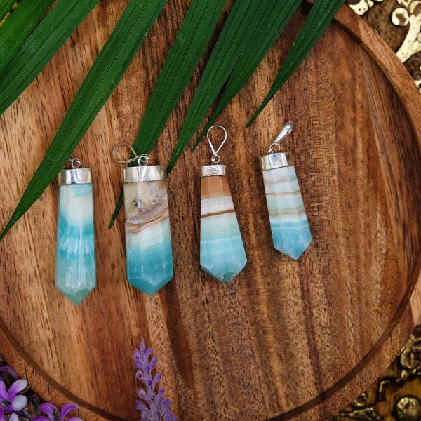 •AEON• blue calcite + gold necklace (ADJ to 20