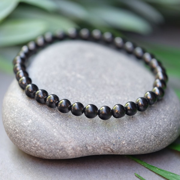 Petrovsky Shungite Standard Sized Stretch Bracelet 6mm, 8mm, 10mm Most Powerful Type of Shungite available in bead form