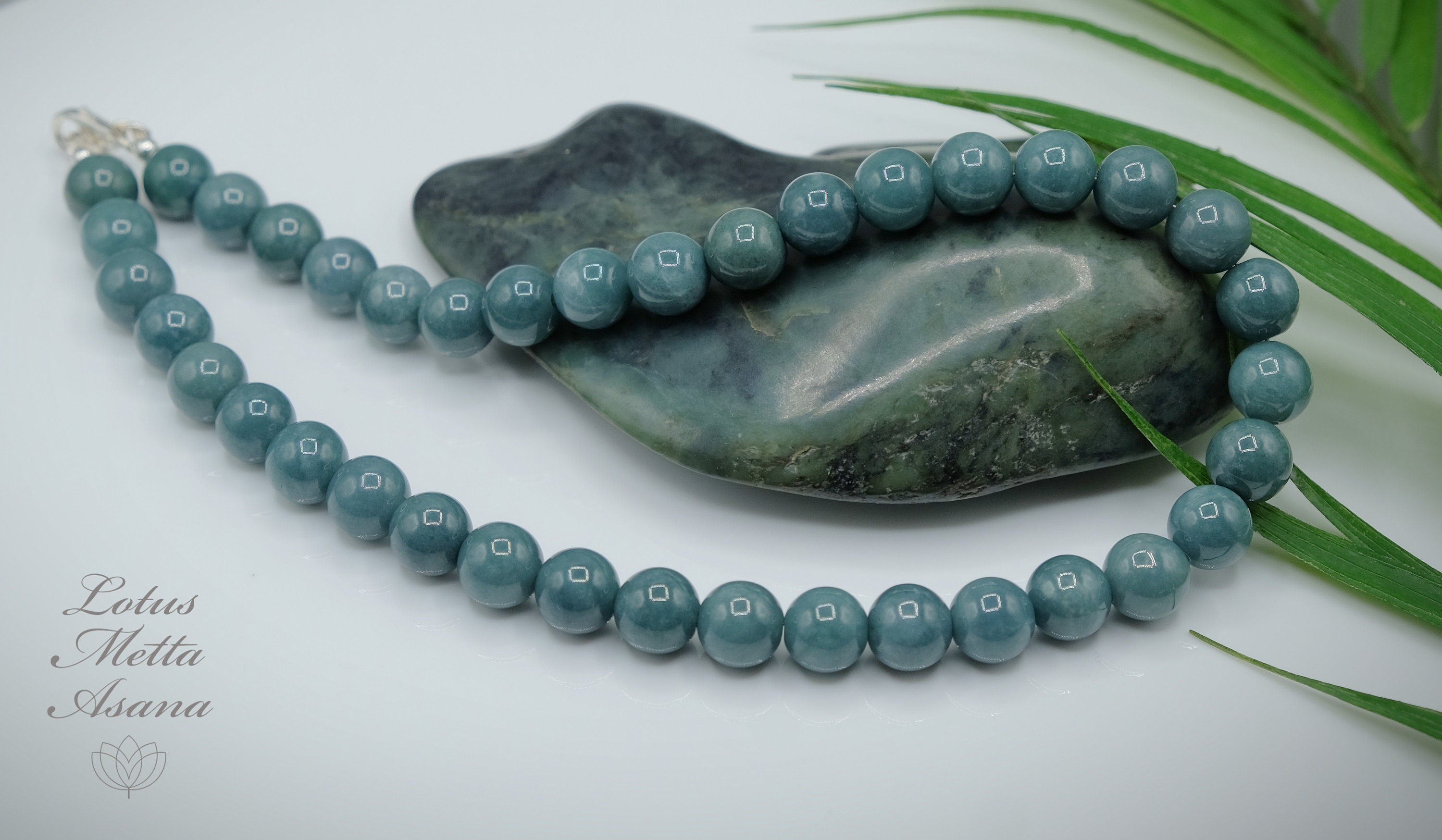 ★HAS★ HLD012 Blue jade bead Necklace Jade Crystal Bead Necklace – The Sky Collection