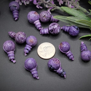 12, 14, 15, 16mm AAA+ Charoite Mala Guru Three Holes Bracelet Necklace Bead
