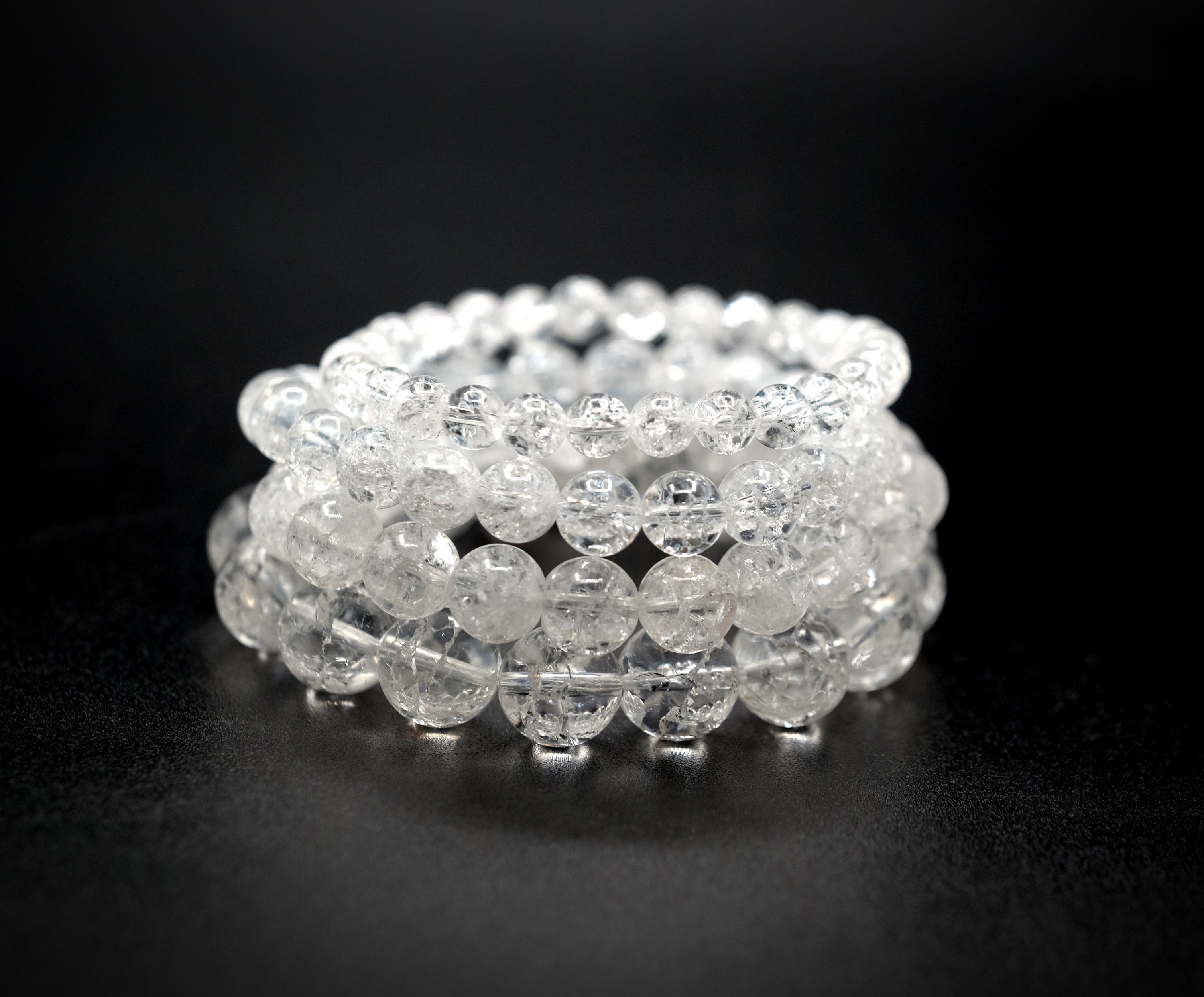 Custom Sizes Crackle Clear Quartz Rainbow Inclusion 6mm, 8mm Custom Sizes Crackle Clear Quartz Rainbow Inclusion 6mm, 8mm