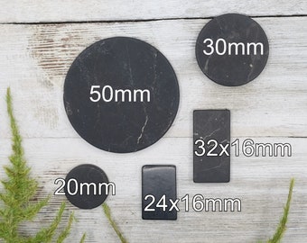 Shungite Stickers Round or Rectangular Cell Phone Tablet Accessory Plates 5G EMF Protection 20mm, 30mm, 50mm