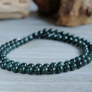 AAA Certified Blue Water Guatemalan Jadeite Jade 8mm Bead Necklace, Your choice length