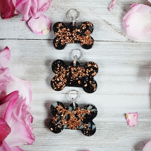 ELITE NOBLE Shungite + Copper Orgonite Dog Bone Pet Tag or Key Chain Charm