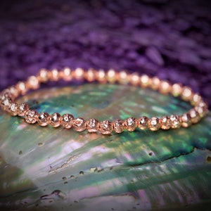 4mm, 7mm Copper/Rose Gold Coated Lava Stone Stretch Bracelet