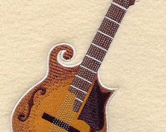Mandolin instrument Embroidered Waffle Kitchen Towel --- Pick towel color ---Free Shipping
