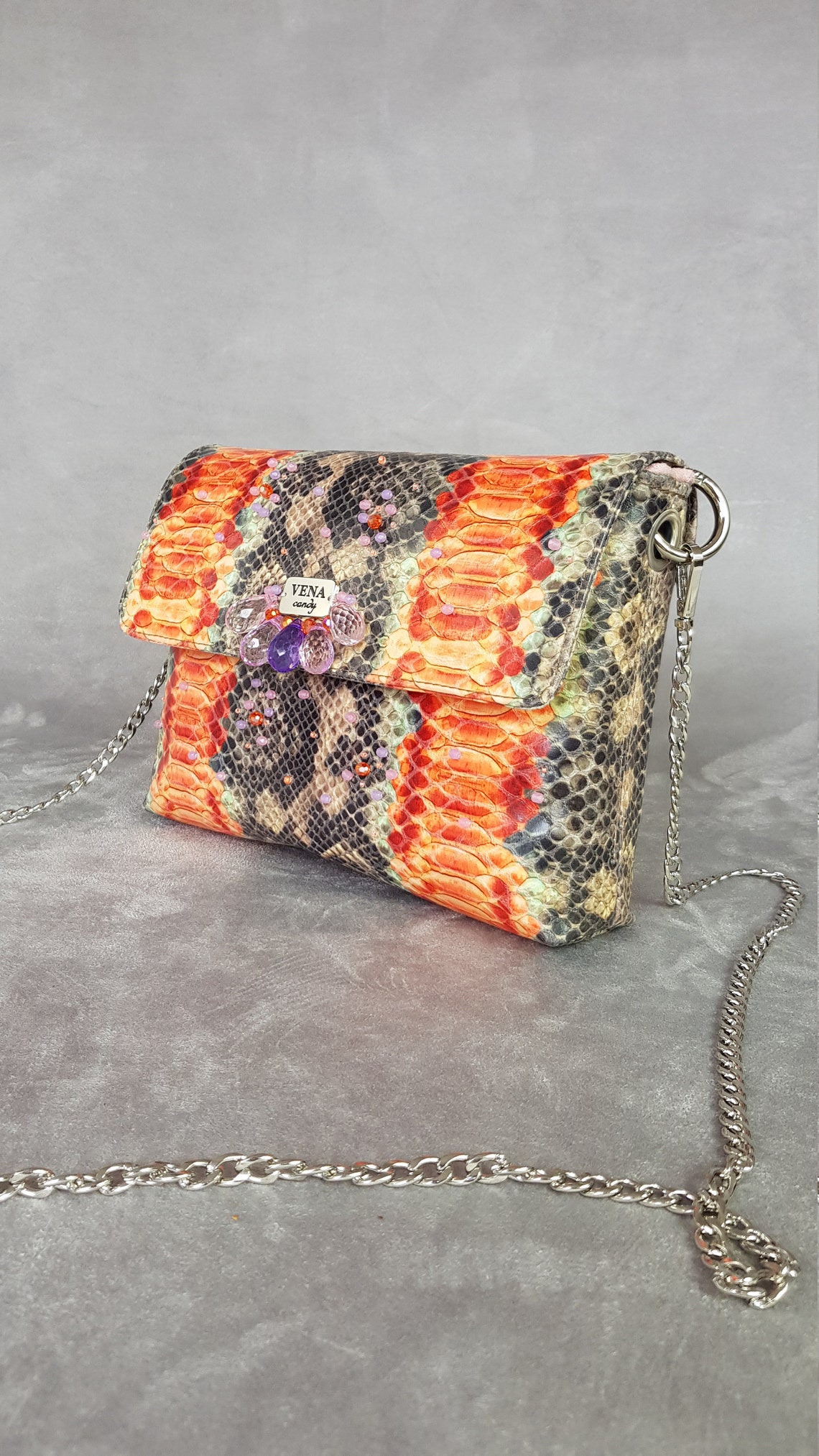 SNAKE BAG ECO Leather Bag Everyday Faux Leather Shoulder Etsy