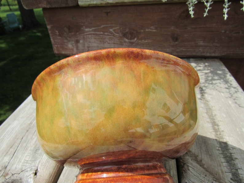 Set of 1970/'s Green and Brown Marbled Planters