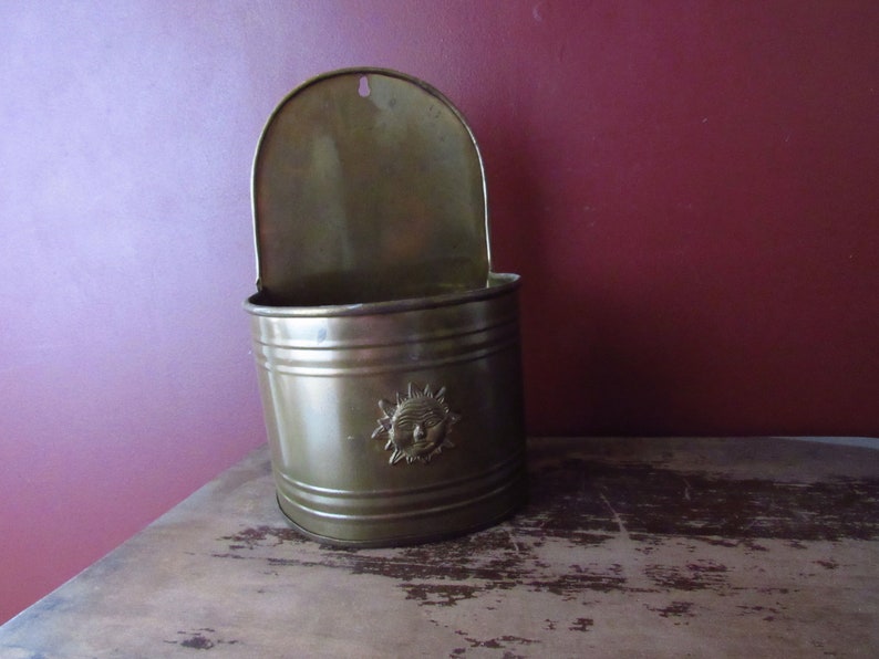 Solid Brass Vintage Wall Planter