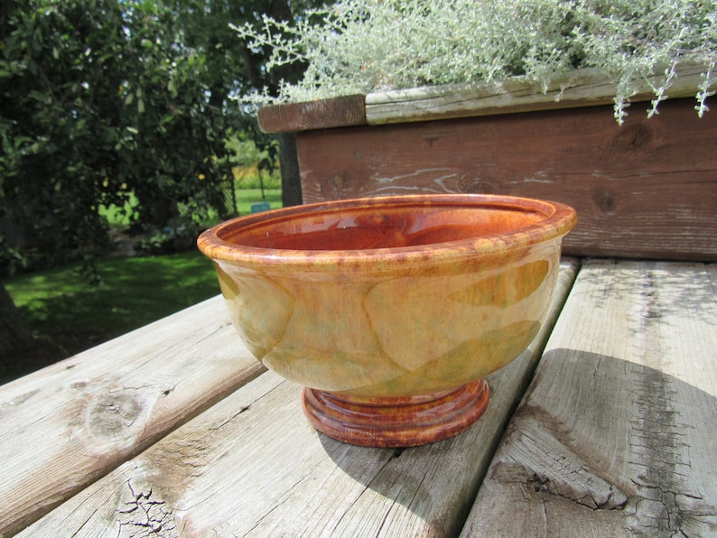 Set of 1970/'s Green and Brown Marbled Planters
