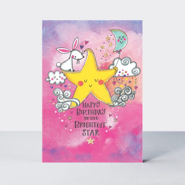 Brightest star in the sky card / angel baby / child loss / bereavement cards / thinking of you cards / happy heavenly birthday card