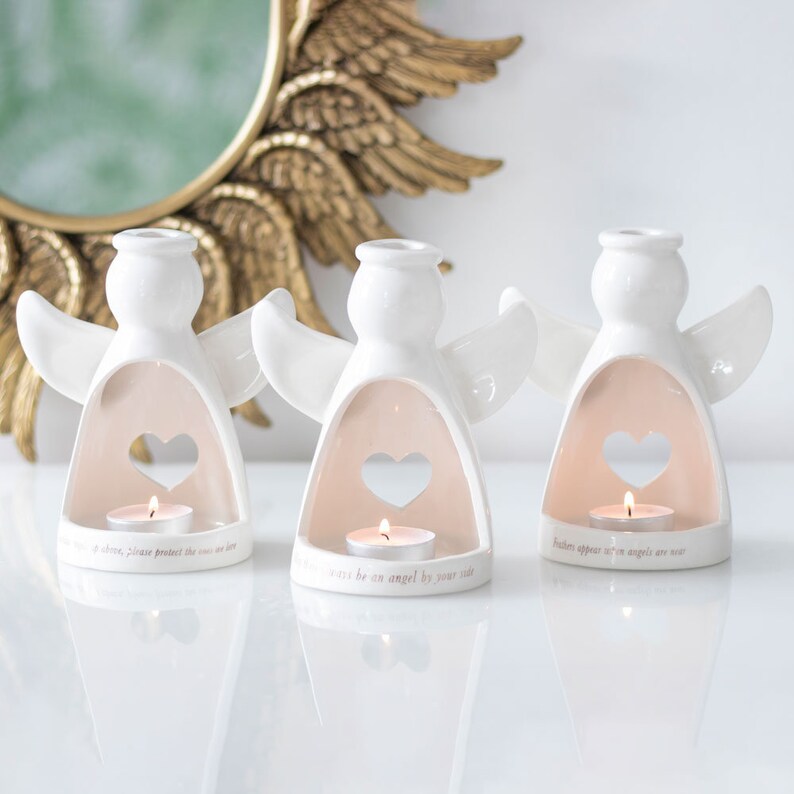 Angel tea light holder/Angels appear when loved ones are near/candle gift set/angel gift/heavenly gifts/remembrance/Baby loss gifts/Babyloss image 1