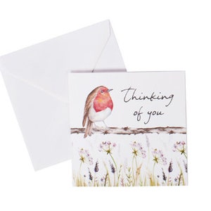 Robin Thinking of You Card / In Memory / Remembrance Card / Robin Card / Sympathy Card / Robins verschijnen wanneer geliefden dichtbij zijn / afbeelding 1