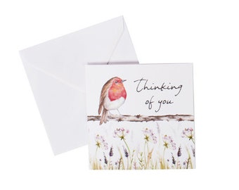 Robin Thinking of You Card / In Memory / Remembrance Card / Robin Card/ Sympathy Card/Robins appear when loves ones are near/