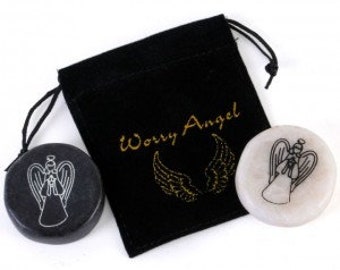 Worry Angel/Worry Stones/Keepsake Stones/Sentimental Stones in a Gift Bag/keepsake gifts/angels gifts/heavenly gifts/Guardian Angel/Babyloss