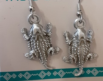 Horned Toad Horned Lizard Horny Toad 1 inch Earrings - French Hook or Post with choice of finish