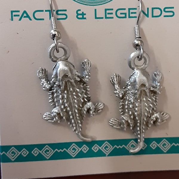 Horned Toad Horned Frog Horned Lizard Horny Toad 1 inch Earrings - French Hook or Post with choice of finish