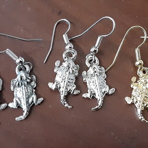 Horned Toad Horned Lizard Horny Toad 5/8 Inch Earrings on Hook or Post with your choice of finish