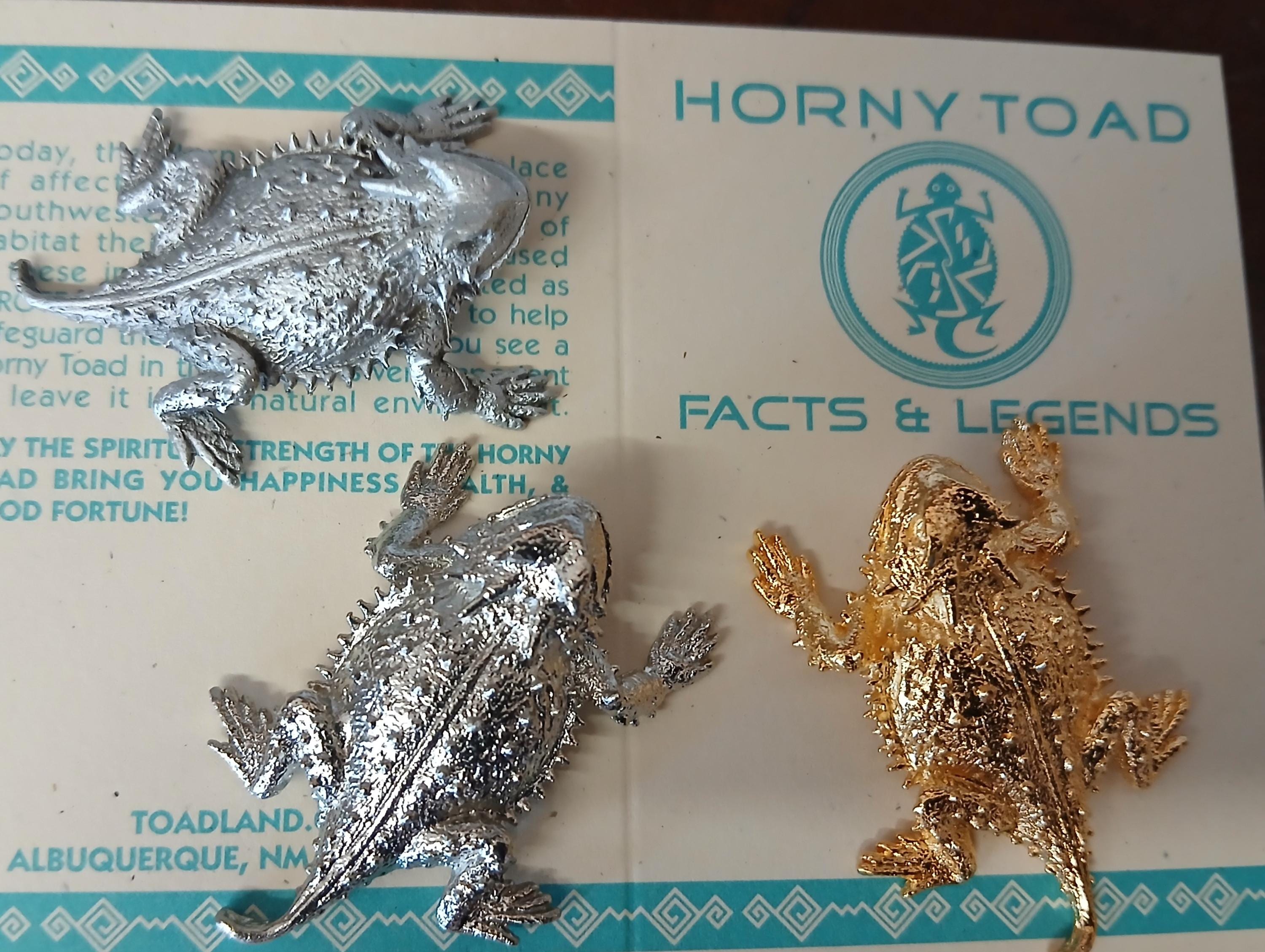 Horned Toad Horned Lizard Horny Toad 1.5 Inch Pewter Magnet with your choice of Finish