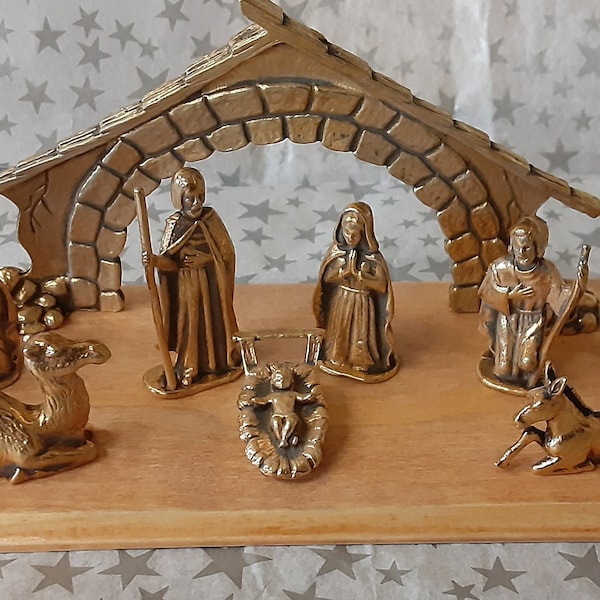Pewter Nativity Set Etsy
