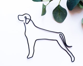 weimaraner decoration wire dog silhouette, wall art sign for your home decor or as a personalised gift