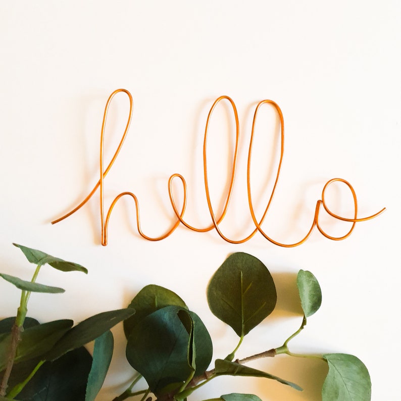 Wire hello Wall Art Sign for Home Decor in a Etsy UK