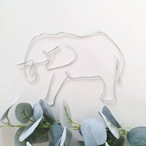 Elephant wire silhouette, wall art sign for your home decor or as a personalised gift