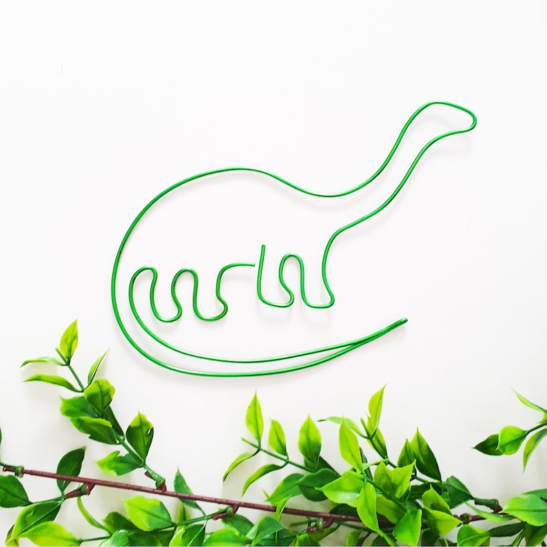 wall art sign for your home decor or as a personalised gift Brontosaurus wire silhouette Dinosaur