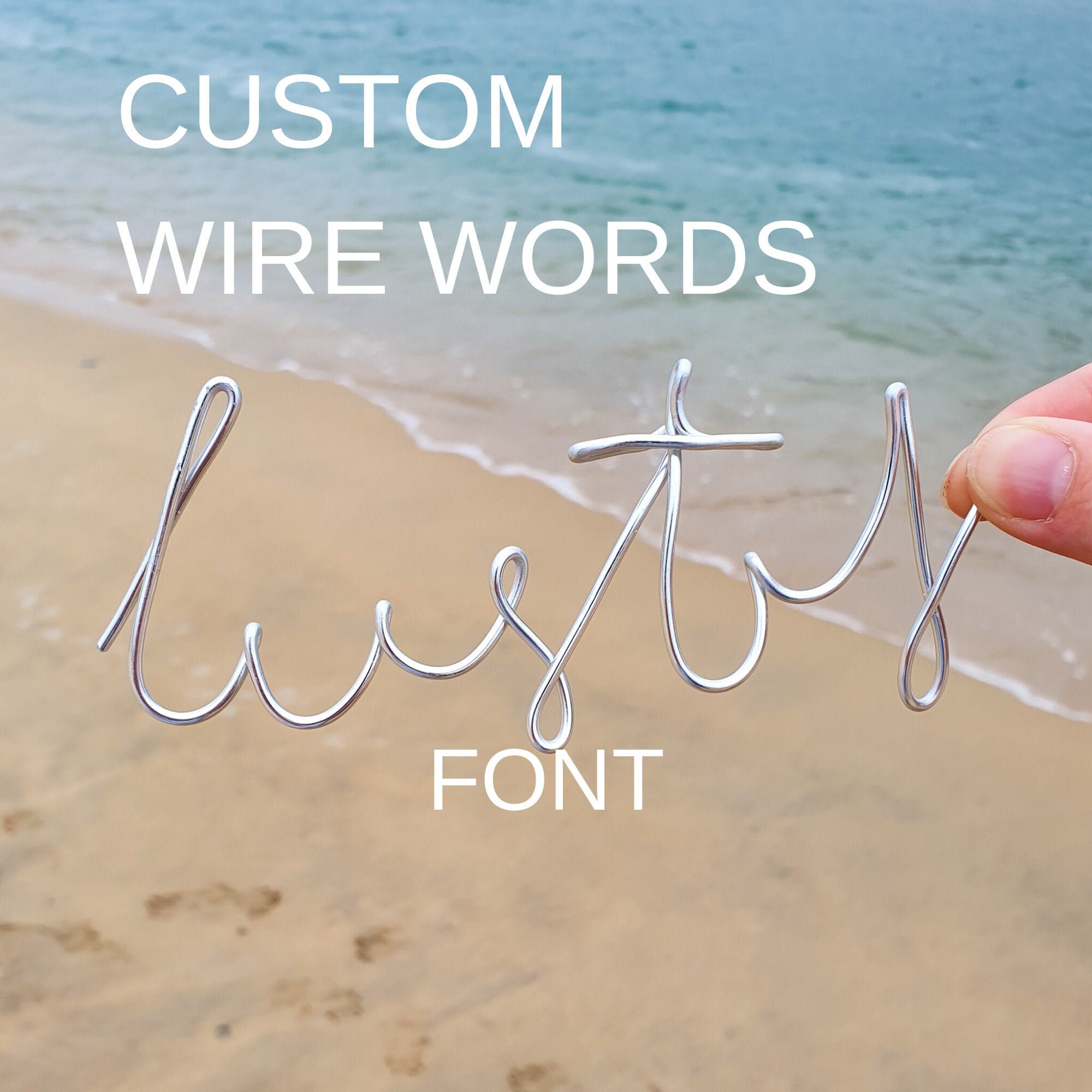 Custom wire word wall art sign in Lusty font design your own Etsy