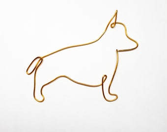Corgi wire dog silhouette, wall art sign for your home decor or as a personalised gift