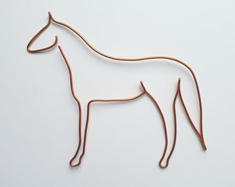 Wire horse silhouette, wall art sign for your home decor or as a personalised gift for a horsey or pony lover