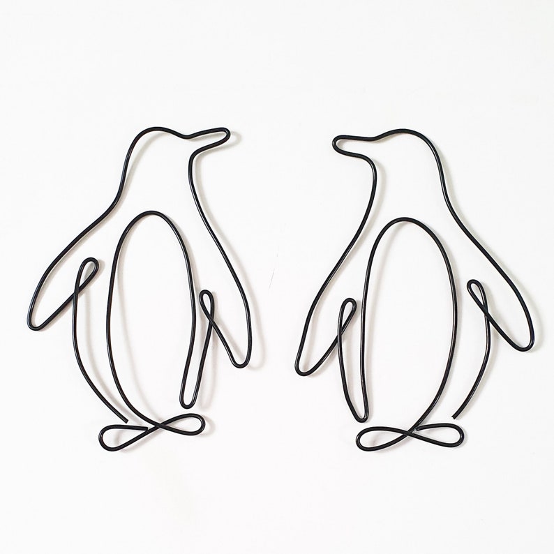 Penguin wire silhouette, wall art sign for your home decor or as a personalised gift image 7