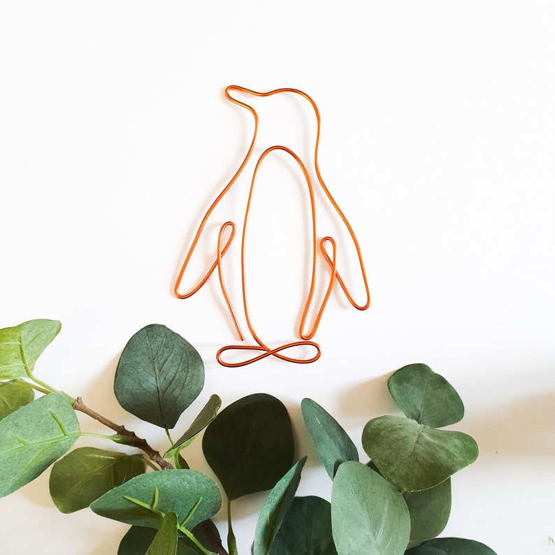 Penguin wire silhouette, wall art sign for your home decor or as a personalised gift image 2