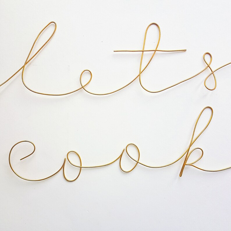 Custom Wire Word Wall Art Sign in Sennen Font Design Your Etsy