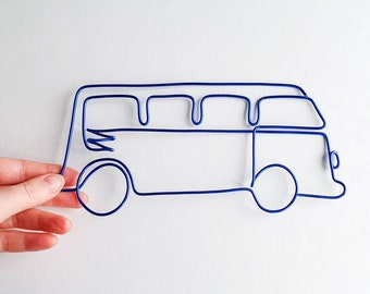 60s style Campervan wire decoration, camper wall art sign