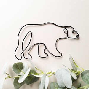 Bear wire silhouette, wall art sign for your home decor or as a personalised gift