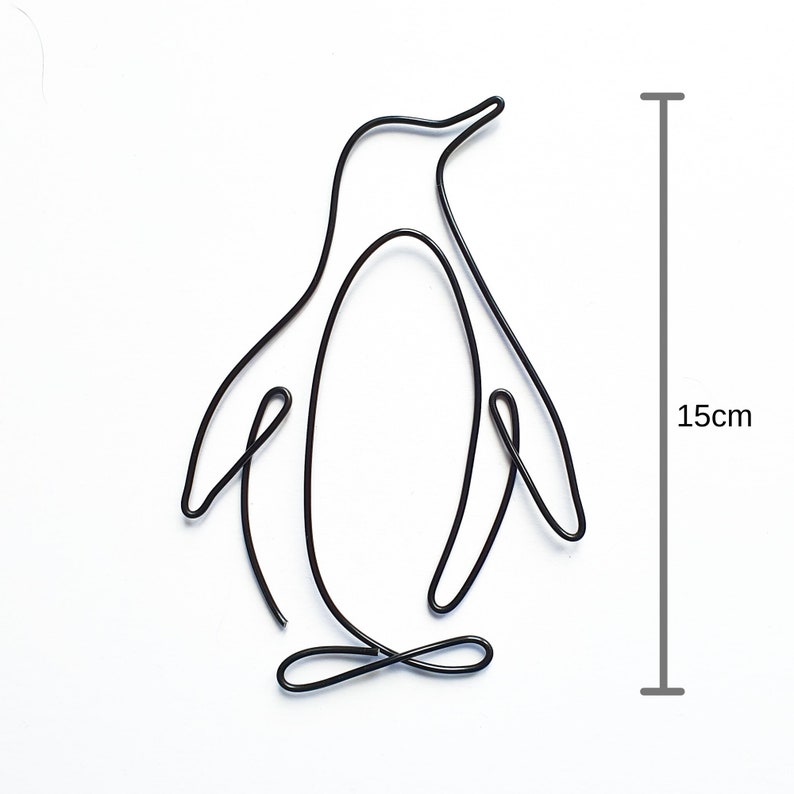 Penguin wire silhouette, wall art sign for your home decor or as a personalised gift image 4