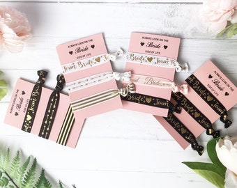 Pack of 3 bridesmaid hair ties, Team Bride Wristbands, Bride Tribe Wristband, Hen Party Wristbands, Team Bride Hair Ties, Hen Party Hair Tie