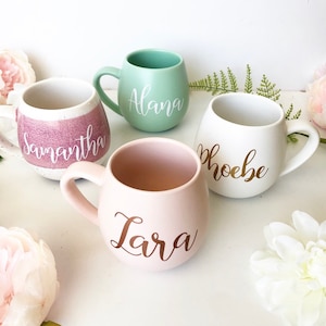 Personalised Mug Initial Coffee Tea Mug Monogram Tea Mug Personalized Tea Mug Coffee Cup Bridal Party Bridesmaid Coffee Mugs Teachers gift