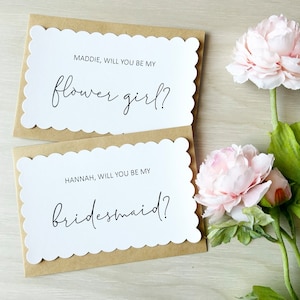 Scalloped você será meu cartão de casamento de proposta de dama de honra, cartão de proposta personalizado, cartão de dama de honra, cartão de padrinho, proposta de festa nupcial