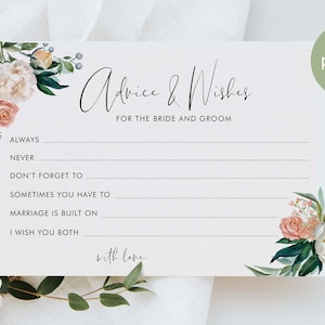 Advice Card für das Brautpaar | Brautparty Spiel | Tipps für Braut und Bräutigam | Beratung für das Brautpaar | Hochzeitsratgeberkarten