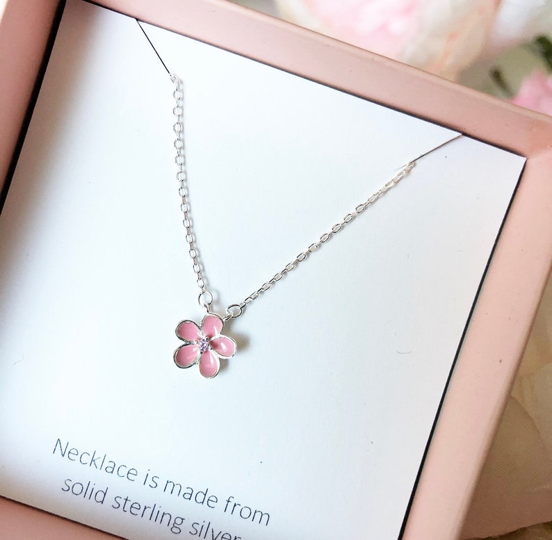 Personalised Solid Sterling Silver Flower Girl Necklace Etsy Australia