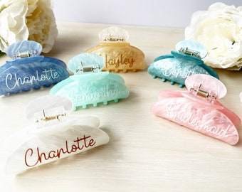 Personalised Hair claw, hair clips, custom name hair claw, bridesmaid gift, bridesmaid proposal, bridesmaid maid of honour gift, Mother Gift
