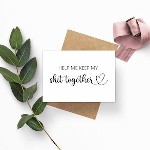 Help me mijn stront bij elkaar te houden grappige bruidsmeisje voorstelkaart, bruidsfeest voorstelkaart, bruidsmeisje kaart
