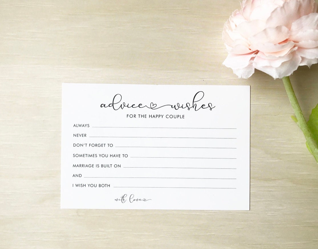 EXW Bridal Shower Advice Cards - Minimalist Green Party Game (30pcs) - View #2