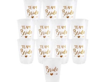 12x Team Bride Plastic Cups, Hen Party Bridal Shower Party Party Drinking Cup, Bridesmaid Drinking Cup, Hen Party Cup, Bride Cup