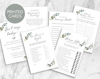10 x Printed Baby Shower Game Cards, advice and wishes, baby predictions, don't say baby, baby item, who knows mommy best