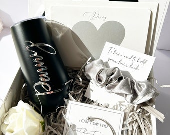 BLACK SILVER Bridesmaid Proposal Box Set Personalized Gift | Personalised Gift box | Bridal Party box |Will you be my bridesmaid