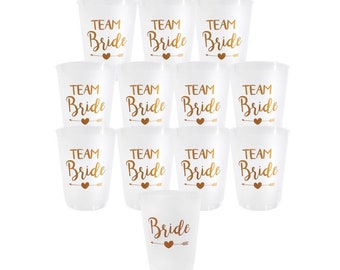 12x Team Bride Plastic Cups, Hen Party Bridal Shower Party Party Drinking Cup, Bridesmaid Drinking Cup, Hen Party Cup, Bride Cup
